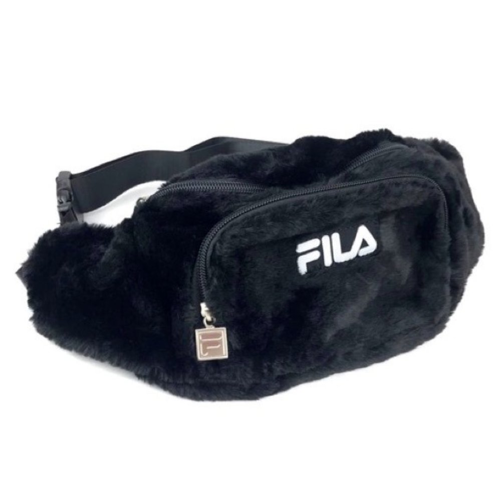 Fila Black Faux Fur Belt Bag